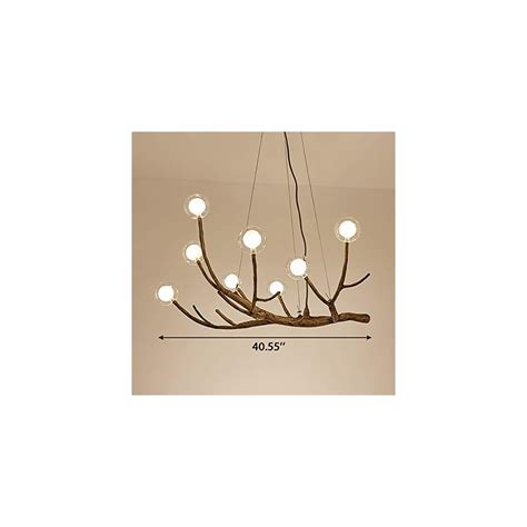 Buy LITFAD Modern Chandelier Light Fixture Height Adjustable Wood ...