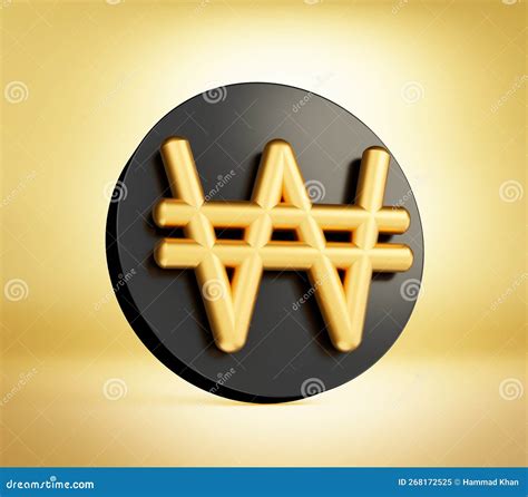 Won Icon. South Korean Currency Symbol. 3d Illustration Stock Illustration - Illustration of ...