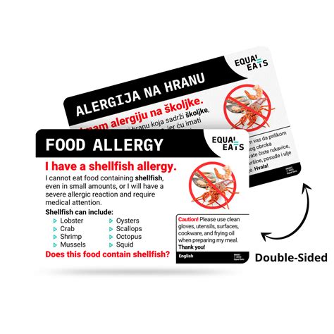Shellfish Allergy Card | Your Shellfish Allergies Understood | Equal Eats