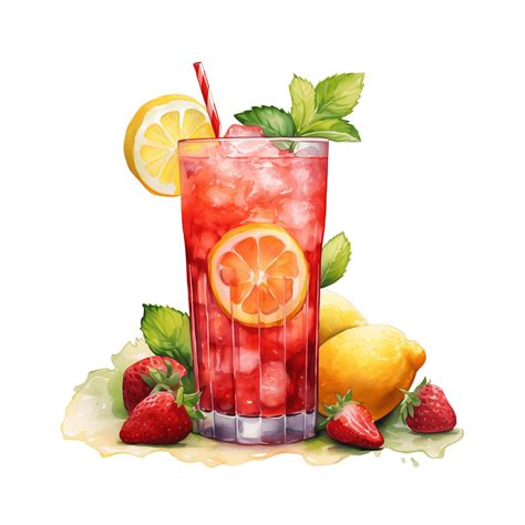 Strawberry Lemonade Clipart | 10 High Quality JPG | Summer Cocktail ...