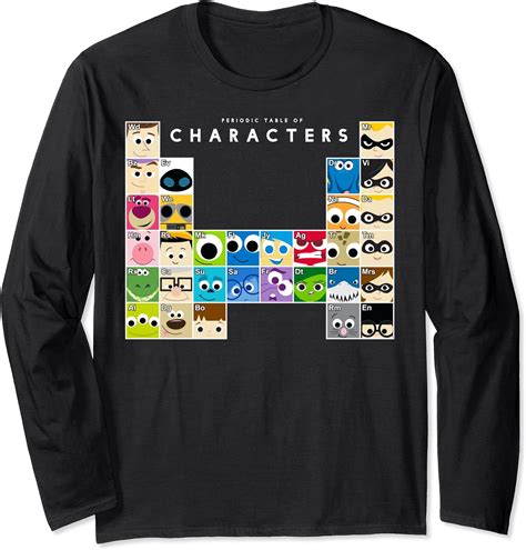 Disney Pixar Movie Characters Periodic Table Tee India | Ubuy