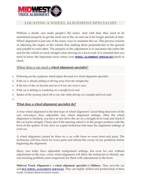 PPT - LOCATING A WHEEL ALIGNMENT SPECIALIST PowerPoint Presentation, free download - ID:7831458