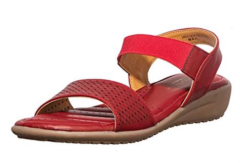 Buy KHADIM' S SOFTOUCH Synthetic TPR Sole Maroon Laser-Cut Sandal for ...