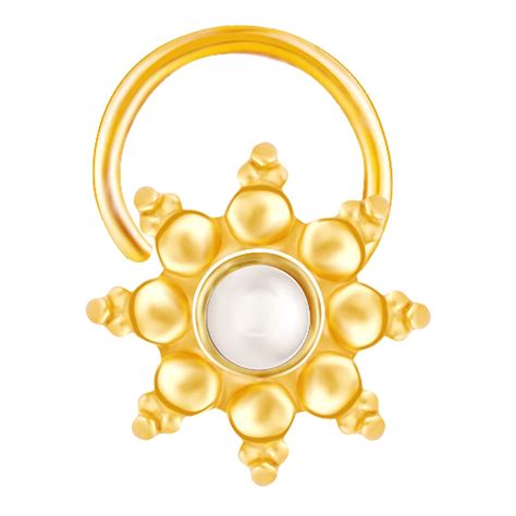 Buy GIVA 925 Sterling Silver Golden Star Pearl Nose Pin | Gifts for ...