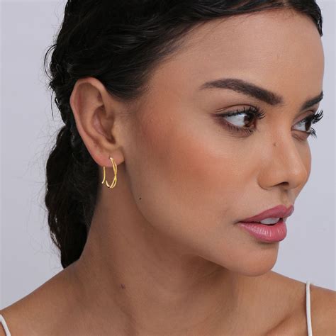 LeCalla - Buy 925 Sterling Silver 14K Gold Plated Twist Pull Through ...