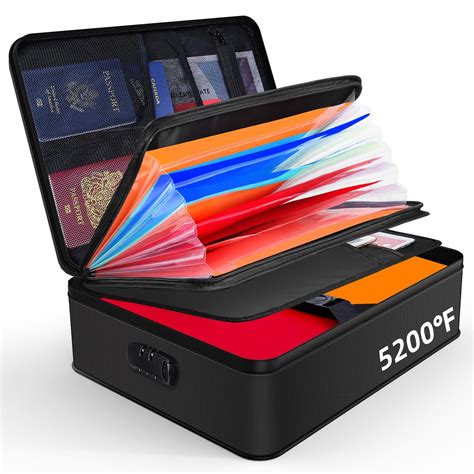JUNDUN Fireproof Document Box with 5200℉ Heat Insulated, Waterproof and ...
