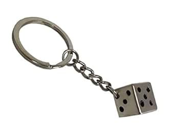 Ludo Dice Metal Keychain (Silver) Premium Stainless Steel Keychain with ...
