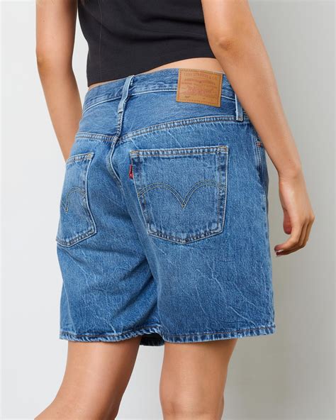 Shop Levi's 501® Mid Thigh Denim Shorts In Bleu Beauty - Fast Shipping ...
