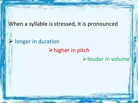 Syllable and Word stress | PPTX