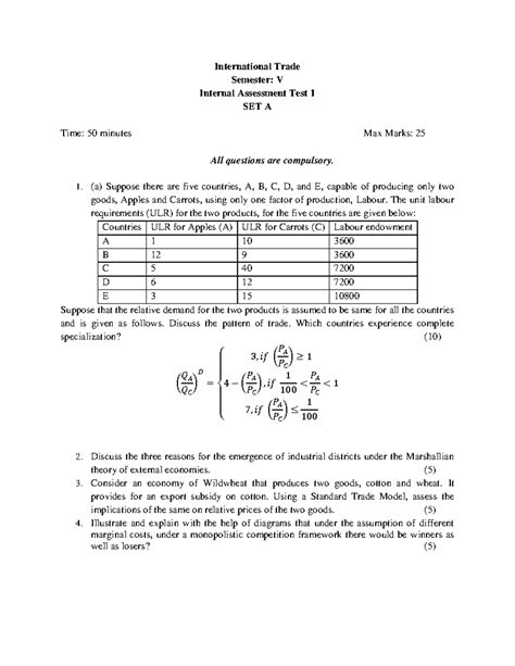 Test 2023 - PRACTICE QUESTIONS FROM HRC IA 2023 - International Trade ...