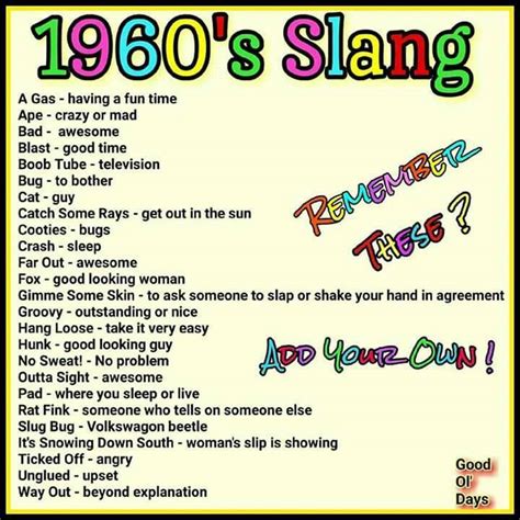 1960's Slang Words - SMART