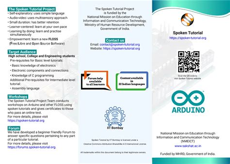 Arduino-Brochure-English - The Spoken Tutorial Project Self-explanatory ...