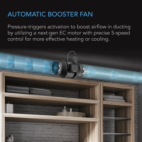 Automatic Duct Booster Fan 4" with Pressure Switch and Speed Controller ...