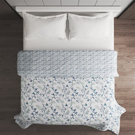 Buy Oxford Sprig Cotton Printed Reversible Double Comforter from Home ...