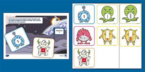 👉 Space Aliens Representing Numbers to 5 Sorting Activity