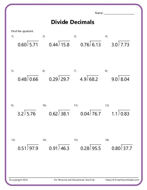 Image result for Basic Division Decimals