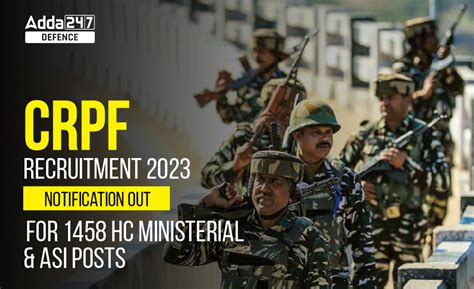 CRPF Recruitment 2023 Notification, Direct Link to Apply Online