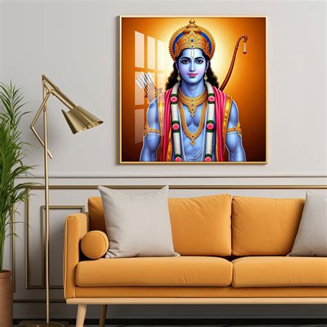 Lord Rama in Artistic Harmony Premium Acrylic Square Wall Art - The ...