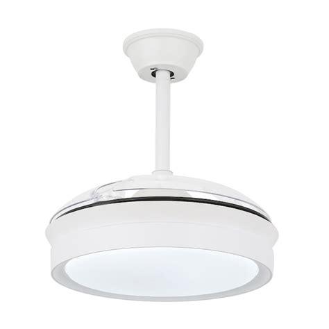 Bella Depot Retractable Ceiling Fan 36-in White with Acrylic Blades ...