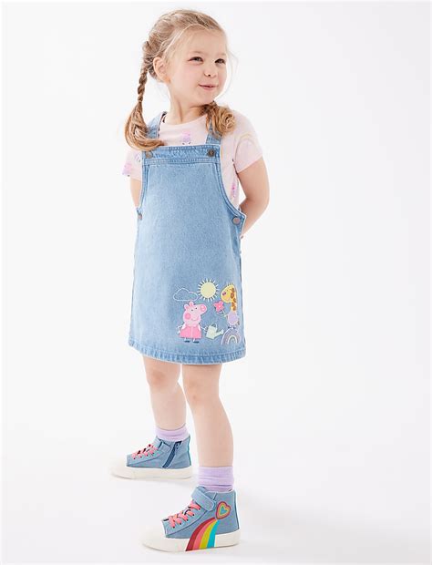 Buy 2pc Pure Cotton Denim Peppa Pig™ Outfit (2-7 Yrs) at Marks & Spencer