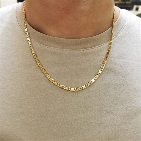For Men Chain Necklace* 14K Gold Chain Necklace Everyday Jewelry Yellow ...