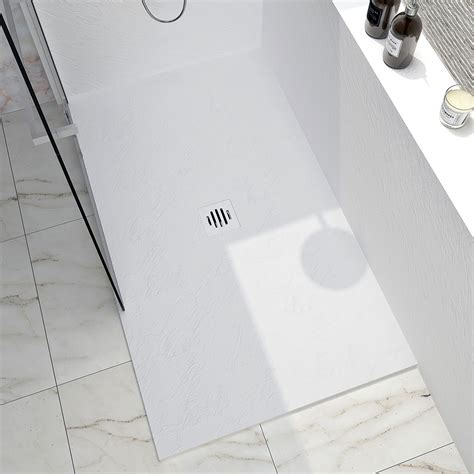 Base de douche Slate 60 x 36, sur mur, en blanc