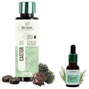 Buy Nat Habit Cold Pressed Castor Oil (200ml) And Rosemary Essential ...