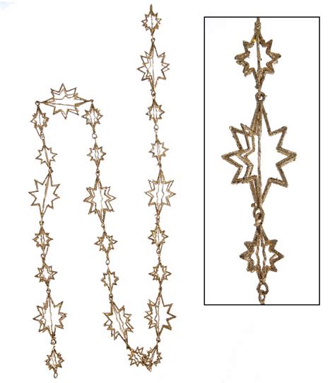 Celestial Gold Star Garland | Christmas Decorations - TheHolidayBarn.com