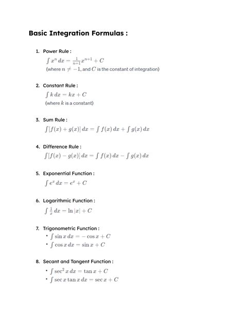 Image result for Using Basic Integration Formulas 8.1