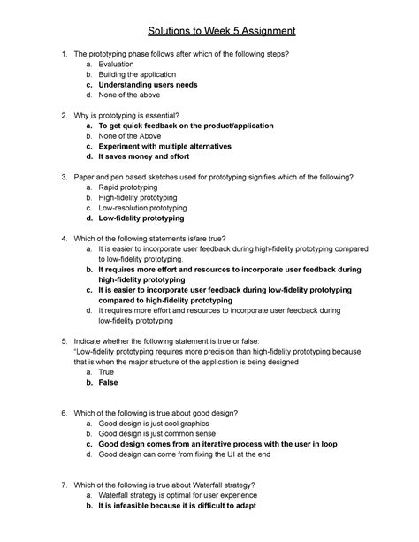 Week 5 Assignment - Solutions - Solutions to Week 5 Assignment The ...