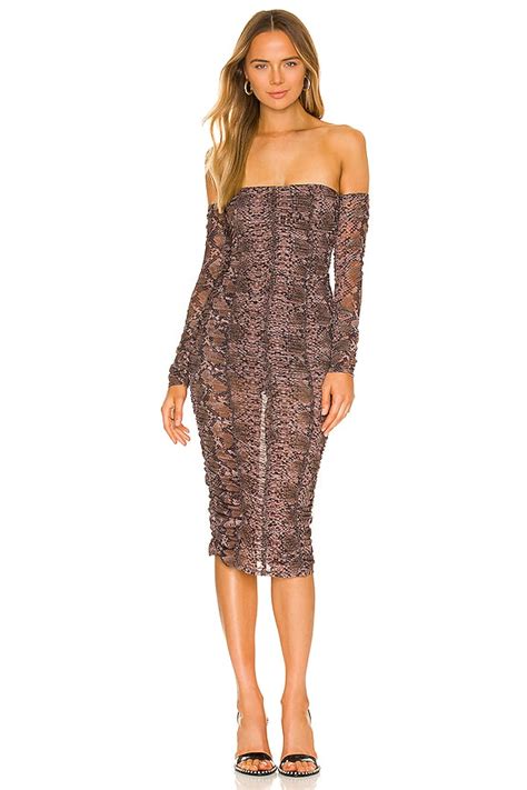 h:ours Zarayah Midi Dress in Acid Snake | REVOLVE