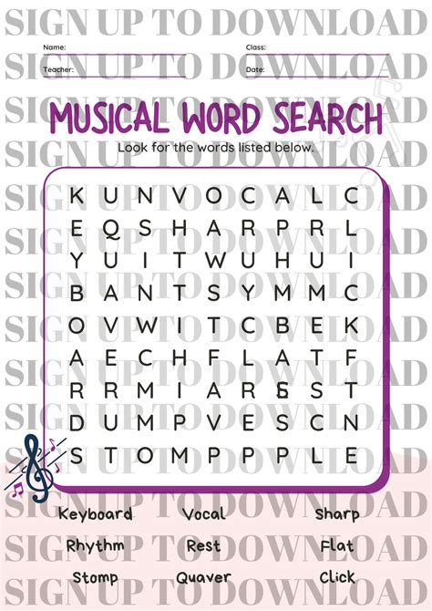 Musical Word Search - World Music Day 2023