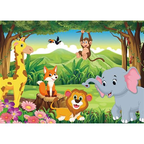 Buy Allenjoy 7x5ft Jungle Safari Themed Backdrop Boy Girl Kids Wild One ...