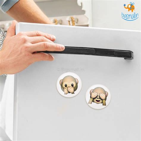 Emoji Crystal Glass Fridge Magnets- Set of 2– Bigsmall.in