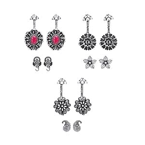 Yellow Chimes Earrings for Women & Girls | Traditional Ear Cuffs Silver ...