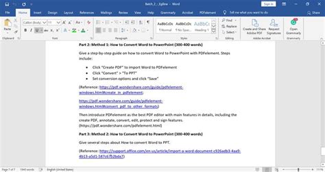 Method to Convert Word to PowerPoint