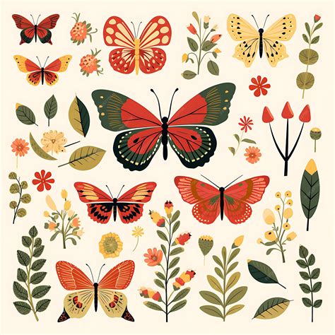 Premium Photo | Illustration of Butterfly Garden Caterpillars Flowers ...