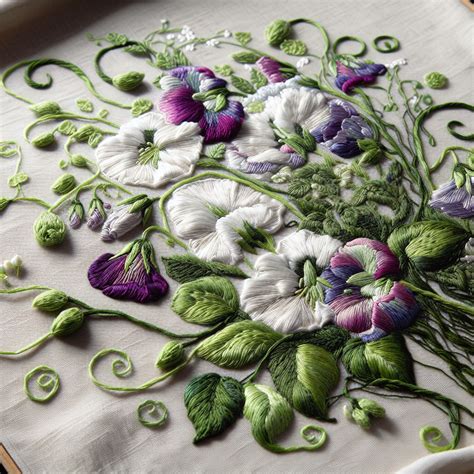 Sweet Pea Embroidery: Step-by-Step Tutorial for Creating a Pattern