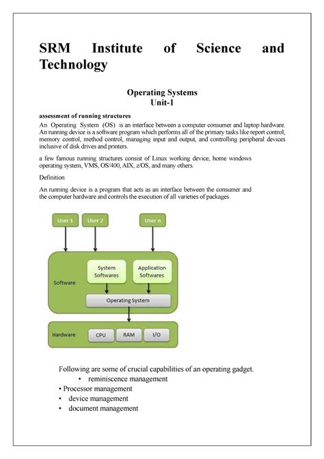 Opeating system 1 - Lecture notes 3 - SRM Institute of Science and ...