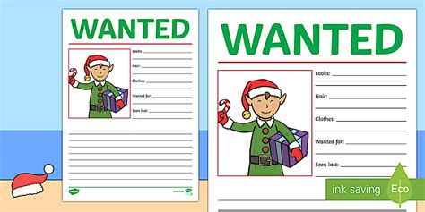 * NEW * New Zealand Christmas Elf Wanted Poster Worksheet / Worksheet