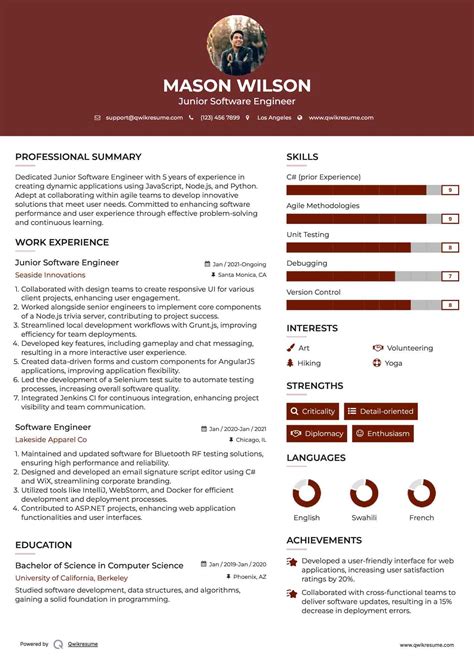 10+ Junior Software Engineer Resume Samples & Templates for 2025