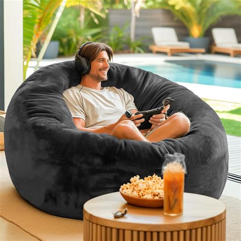Codi Bean Bag Chair with Filler Included, 4 FT - Comfy Large Beanbag ...