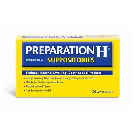 Buy Preparation H Hemorrhoidal Prompt Soothing Relief Suppositories, 24 ...