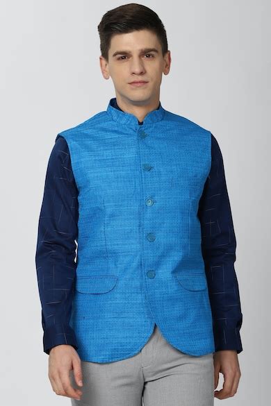 Buy Men Blue Print Nehru Jacket Online - 632871 | Peter England