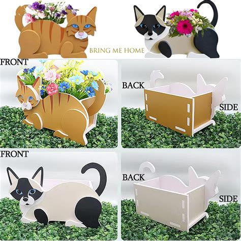 Strolfay Black and White Cat Planter Plant Pots,Cute Cat India | Ubuy