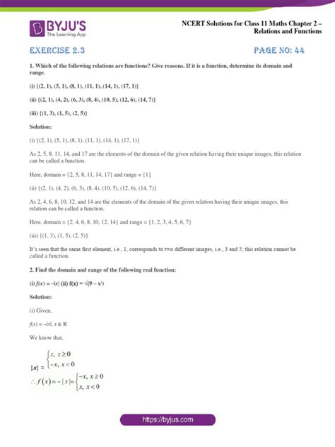 Image result for Chapter 2 Maths Exercise 2.3 Introduction Class 11