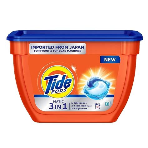 Tide Matic 3in1 PODs Liquid Detergent Pack 18 Count for Both Front Loa ...