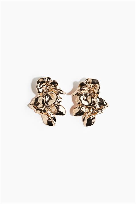 Women's Gold-coloured Organic-shaped earrings | H&M IN