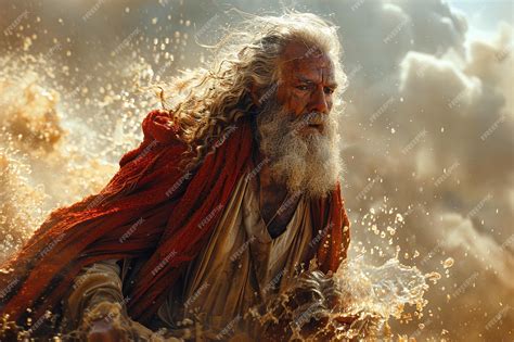 A dynamic illustration of the moment Moses strikes the rock in the ...