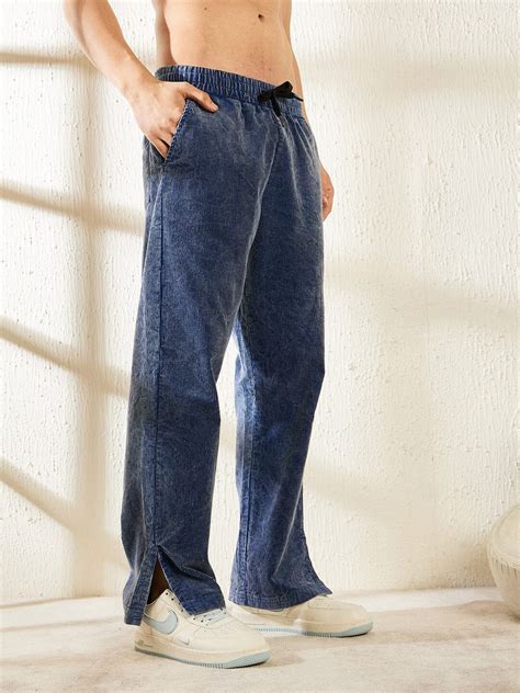 Denim Washed Cord Boot Cut Trackpants | Buy Men Trackpants | Fugazee ...